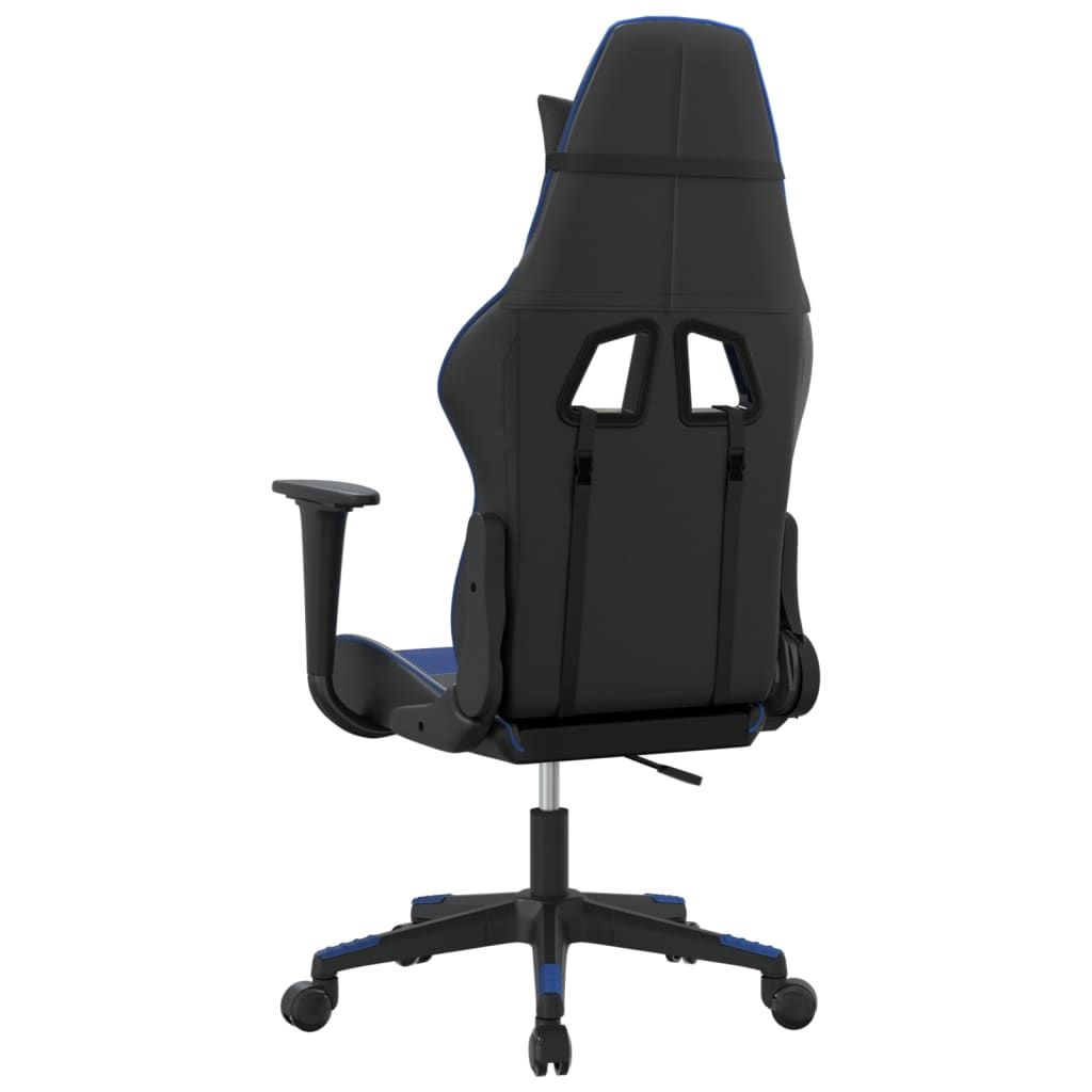 vidaXL Gamestoel kunstleer zwart en blauw