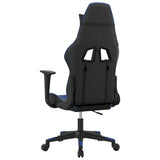 vidaXL Gamestoel kunstleer zwart en blauw