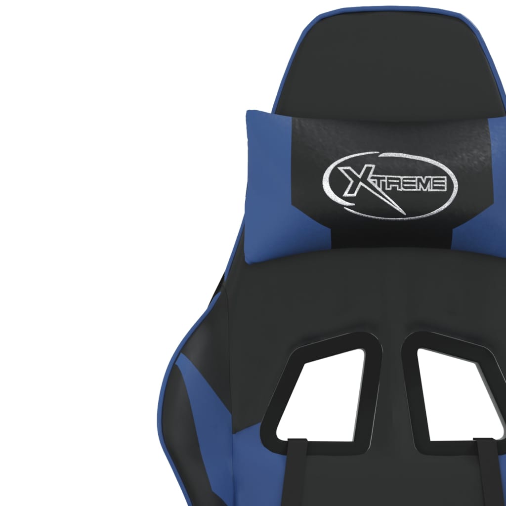 vidaXL Gamestoel kunstleer zwart en blauw
