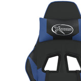 vidaXL Gamestoel kunstleer zwart en blauw