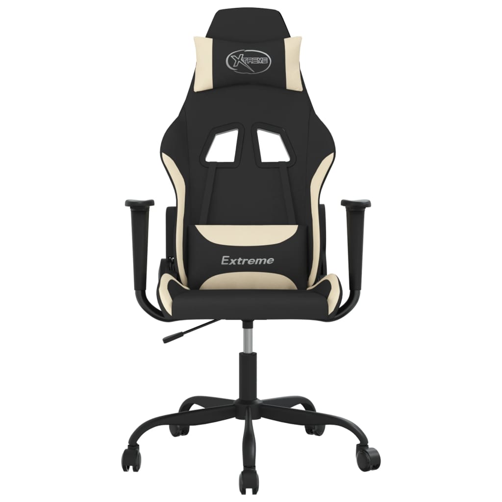 vidaXL Gamestoel stof zwart en crème
