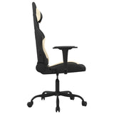 vidaXL Gamestoel stof zwart en crème