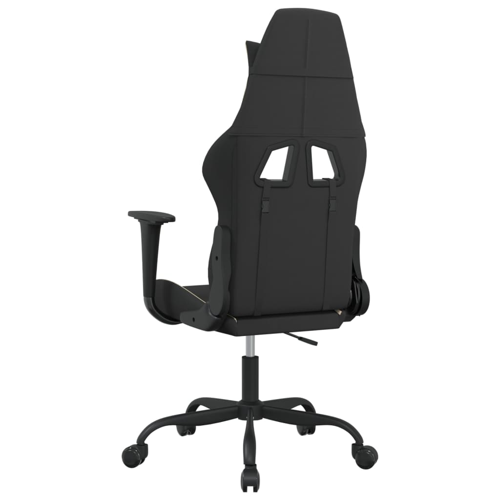 vidaXL Gamestoel stof zwart en crème