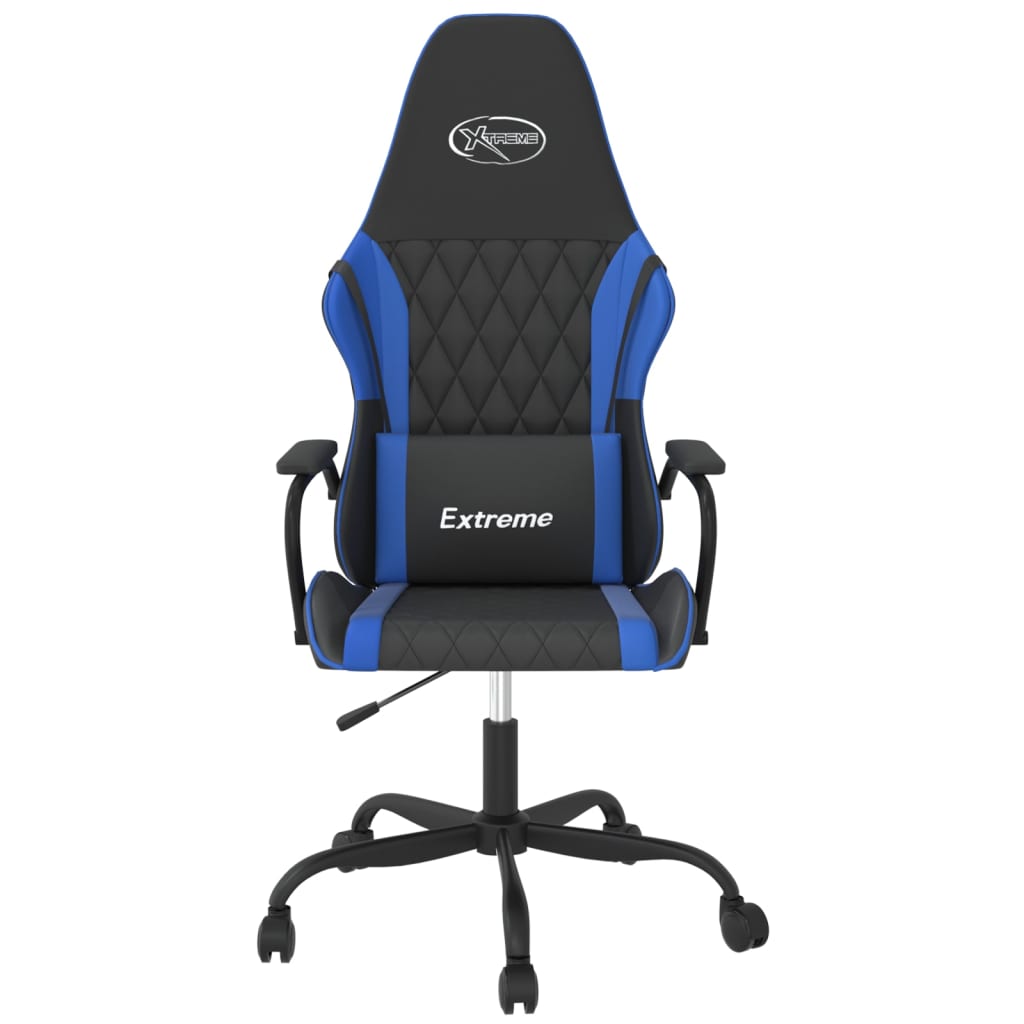 vidaXL Gamestoel kunstleer zwart en blauw