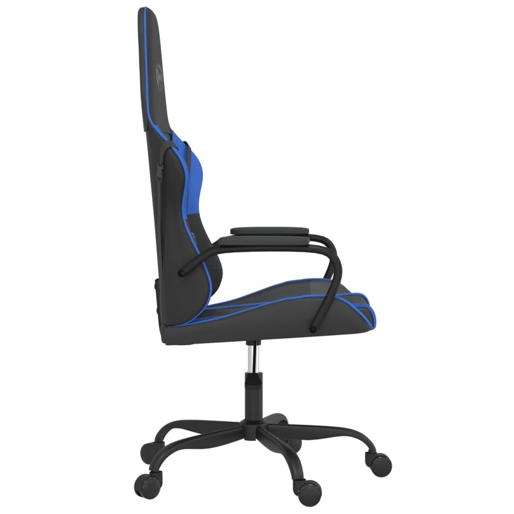 vidaXL Gamestoel kunstleer zwart en blauw