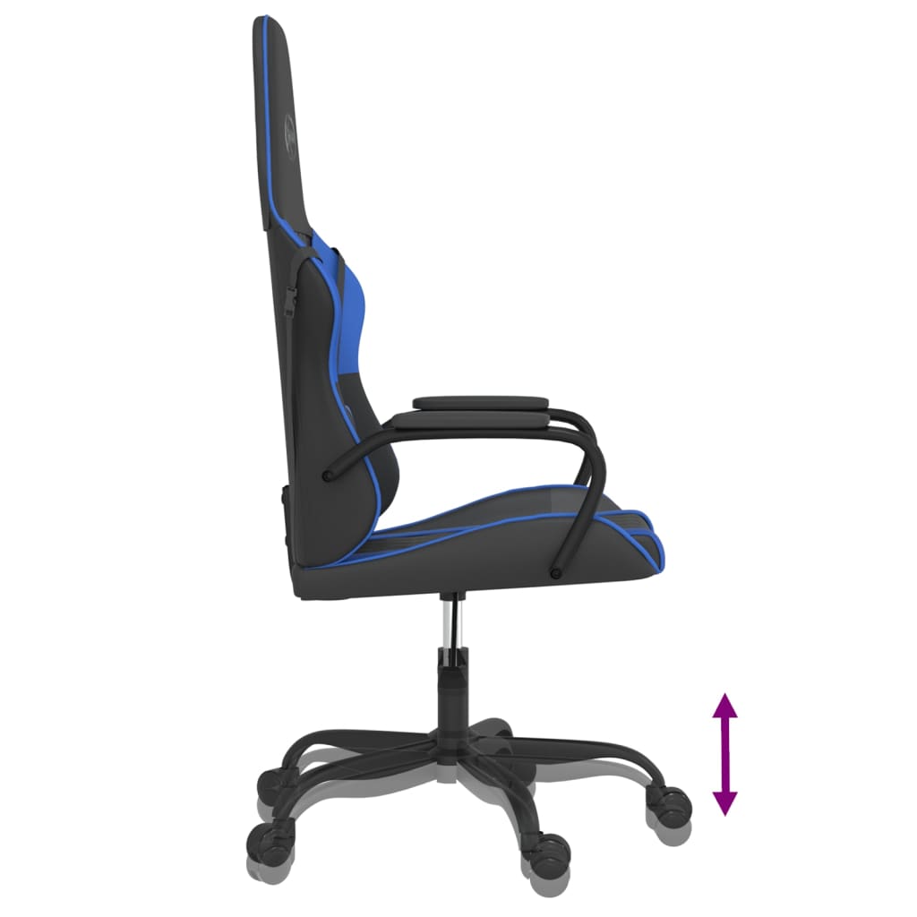 vidaXL Gamestoel kunstleer zwart en blauw