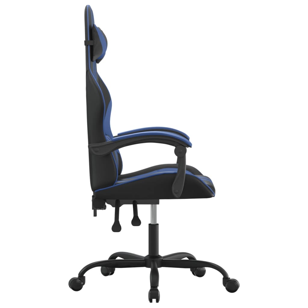 vidaXL Gamestoel kunstleer zwart en blauw