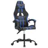 vidaXL Gamestoel kunstleer zwart en blauw
