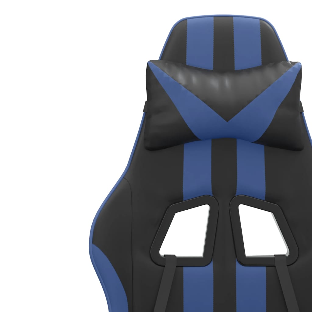 vidaXL Gamestoel kunstleer zwart en blauw