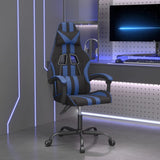 vidaXL Gamestoel kunstleer zwart en blauw