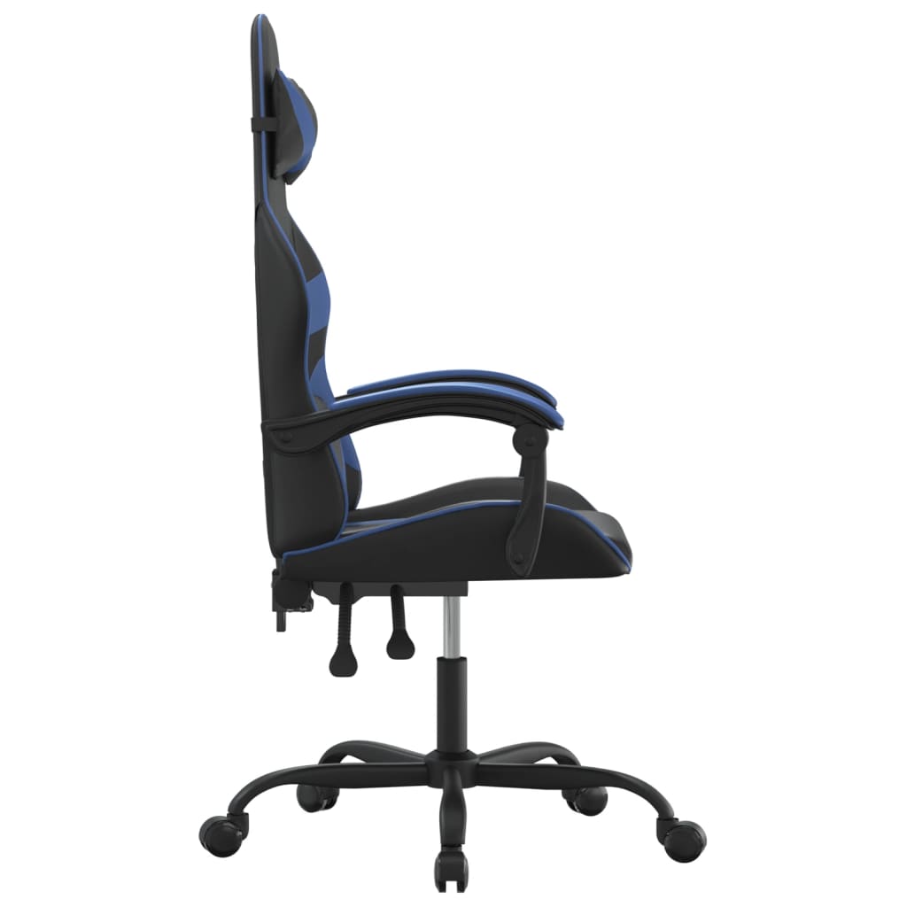 vidaXL Gamestoel kunstleer zwart en blauw