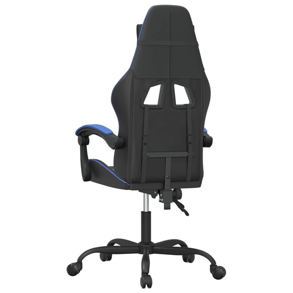 vidaXL Gamestoel kunstleer zwart en blauw