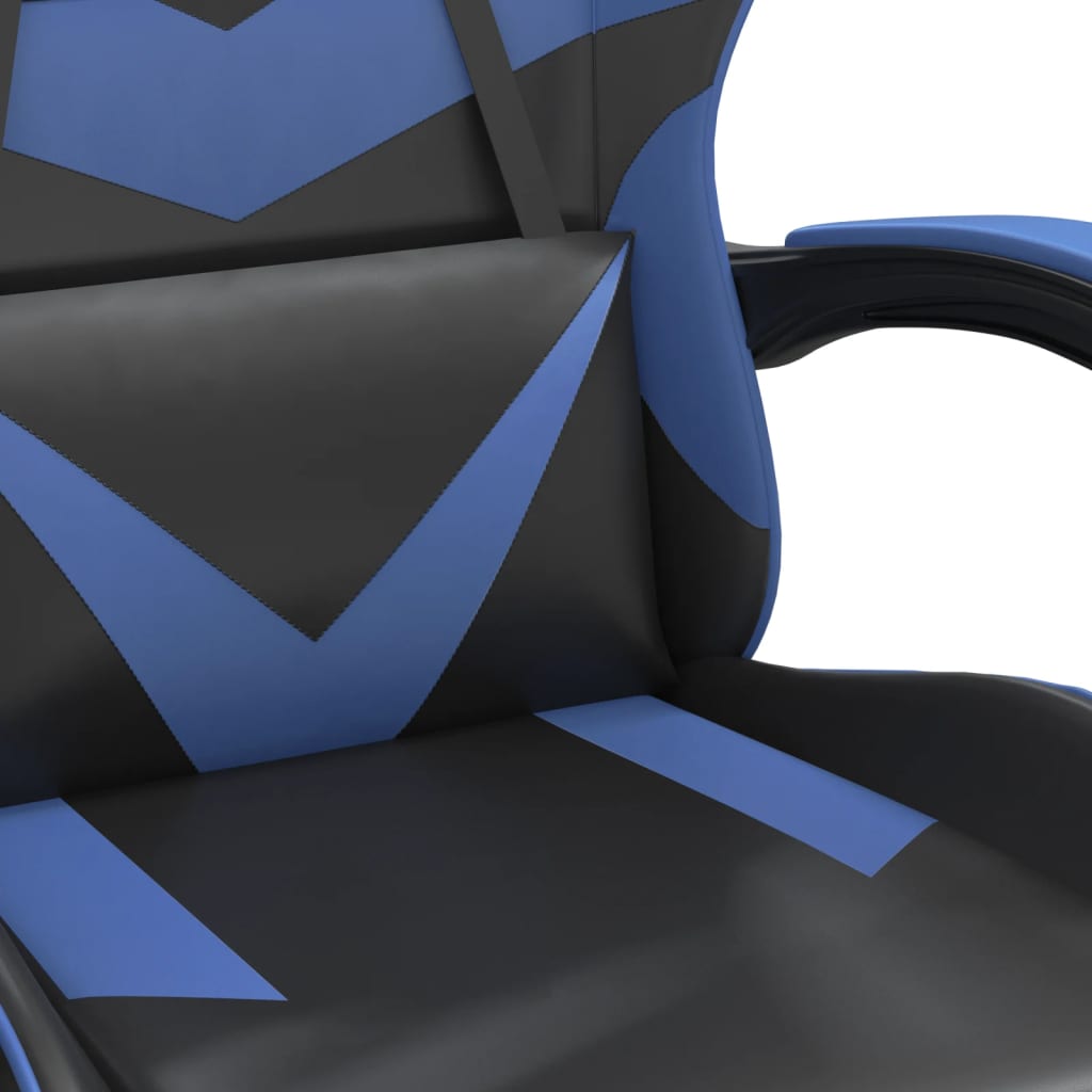 vidaXL Gamestoel kunstleer zwart en blauw