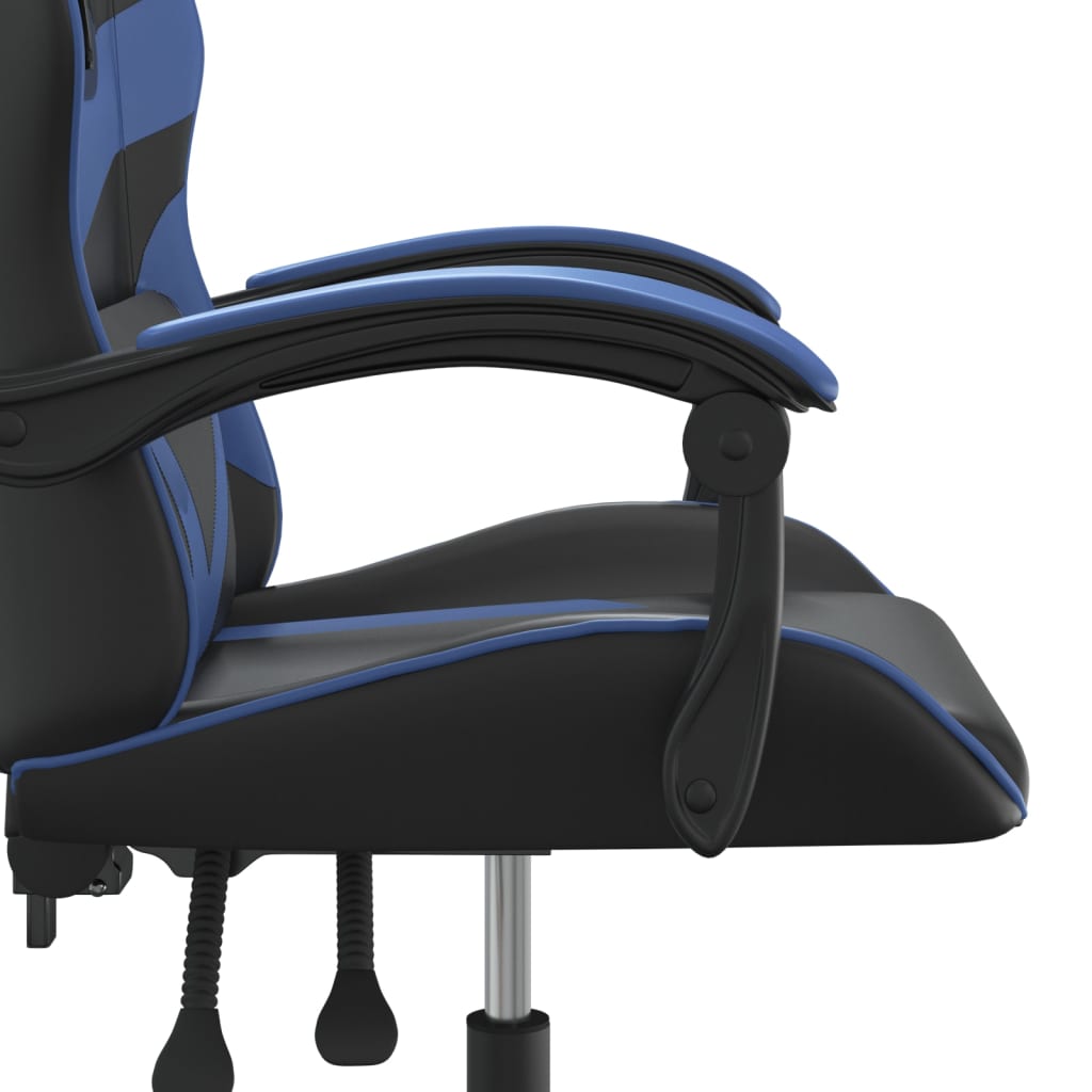vidaXL Gamestoel kunstleer zwart en blauw