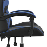 vidaXL Gamestoel kunstleer zwart en blauw