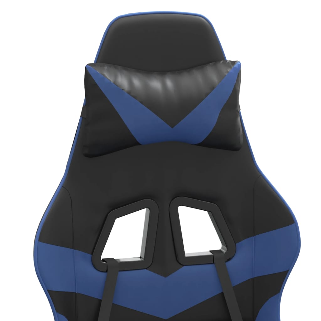 vidaXL Gamestoel kunstleer zwart en blauw