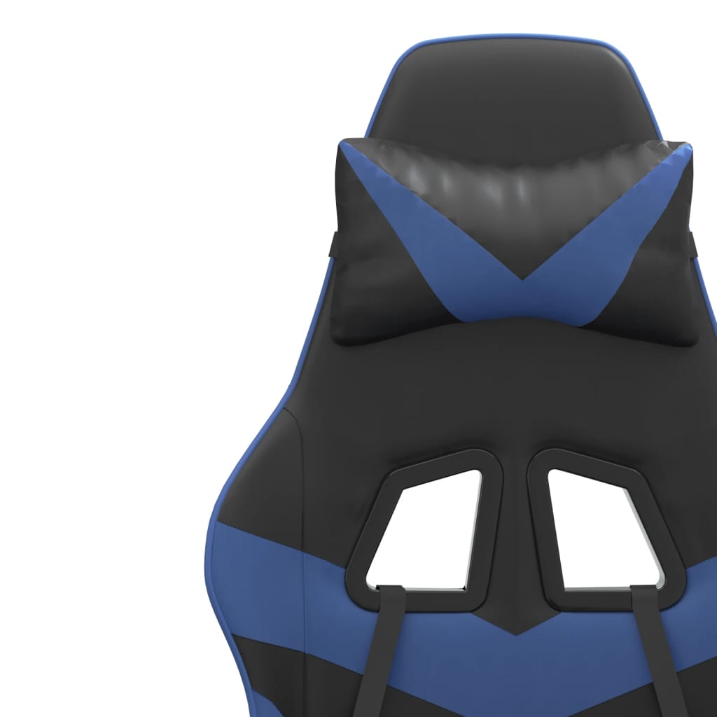 vidaXL Gamestoel kunstleer zwart en blauw