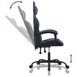 vidaXL Gamestoel kunstleer zwart en blauw