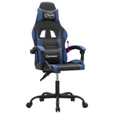 vidaXL Gamestoel kunstleer zwart en blauw