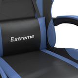 vidaXL Gamestoel kunstleer zwart en blauw