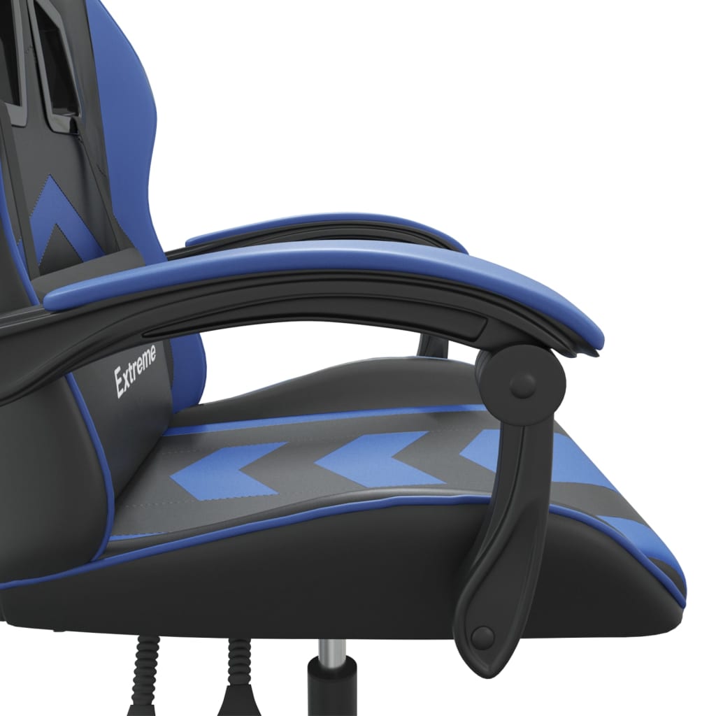 vidaXL Gamestoel kunstleer zwart en blauw