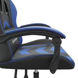 vidaXL Gamestoel kunstleer zwart en blauw