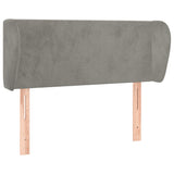 vidaXL Hoofdbord met randen 83x23x78/88 cm fluweel lichtgrijs
