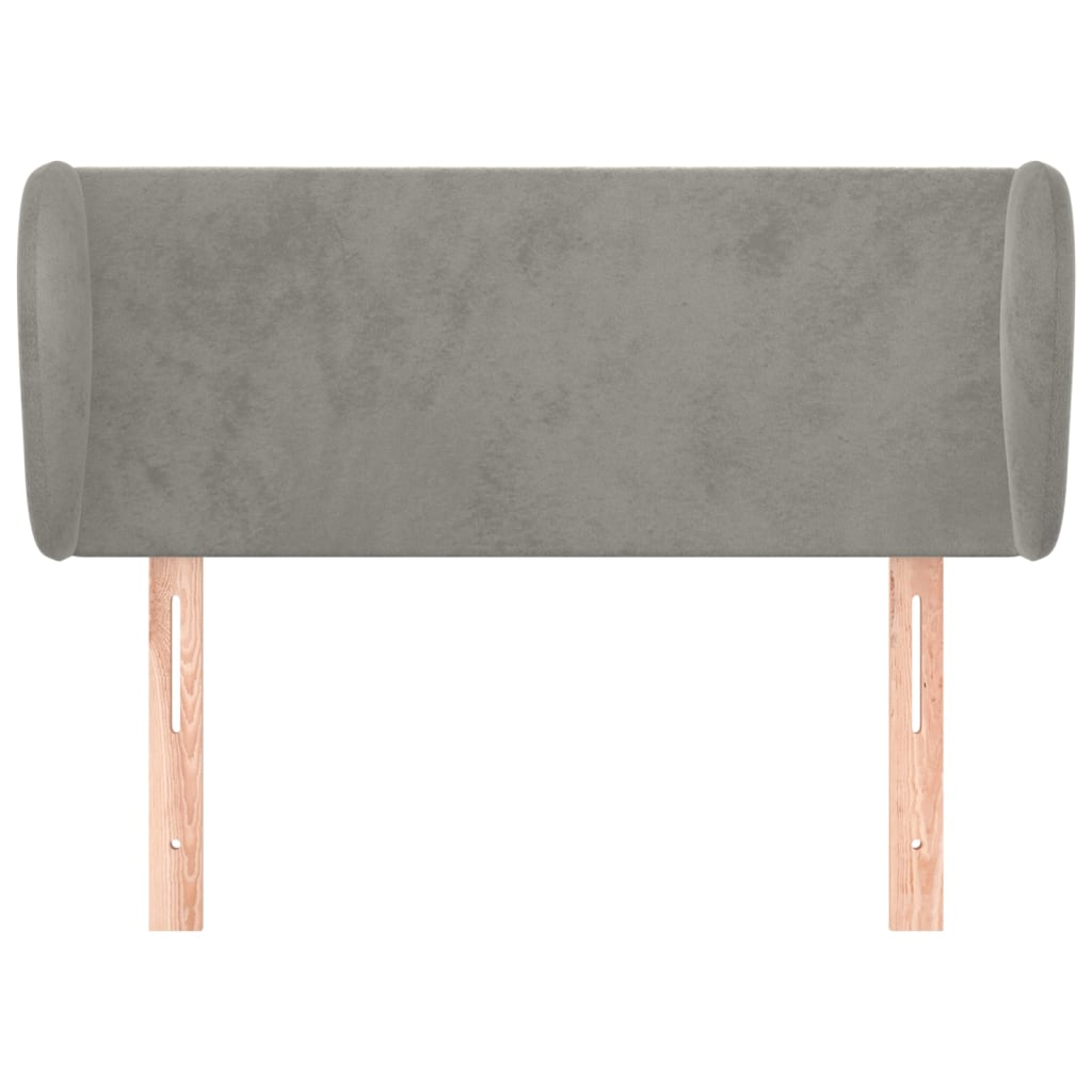 vidaXL Hoofdbord met randen 83x23x78/88 cm fluweel lichtgrijs