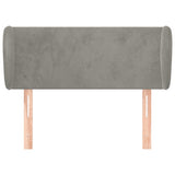 vidaXL Hoofdbord met randen 83x23x78/88 cm fluweel lichtgrijs