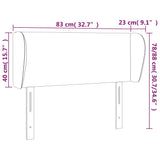 vidaXL Hoofdbord met randen 83x23x78/88 cm fluweel lichtgrijs