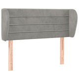 vidaXL Hoofdbord met randen 83x23x78/88 cm fluweel lichtgrijs