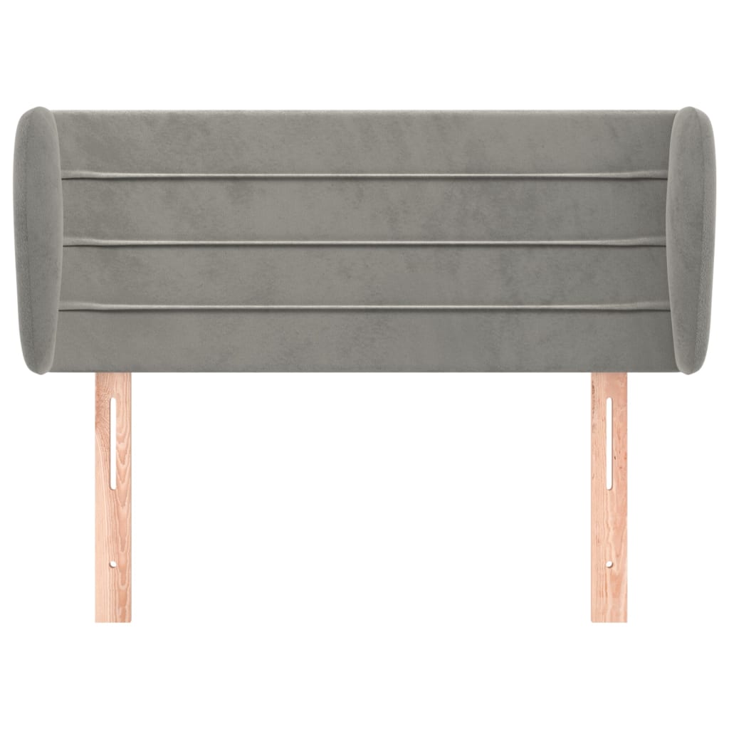 vidaXL Hoofdbord met randen 83x23x78/88 cm fluweel lichtgrijs