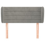 vidaXL Hoofdbord met randen 83x23x78/88 cm fluweel lichtgrijs