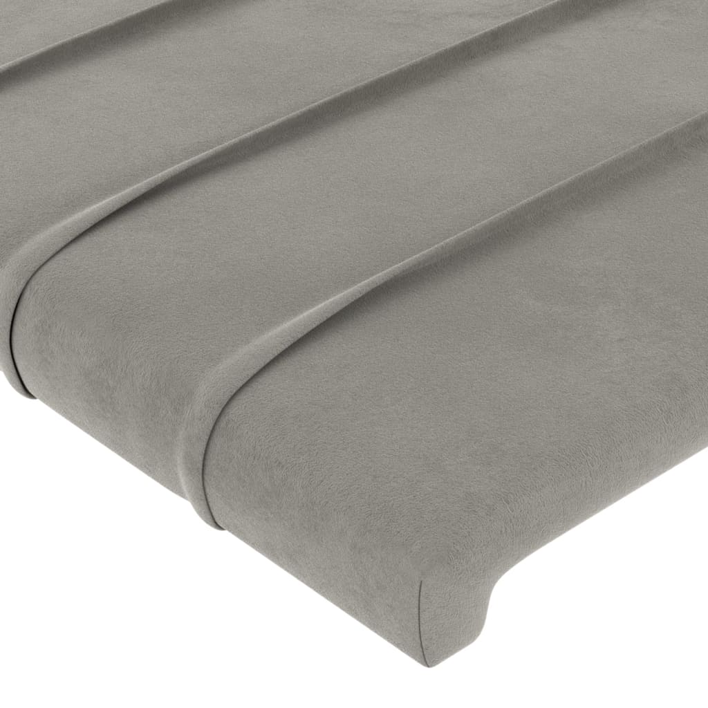 vidaXL Hoofdbord met randen 83x23x78/88 cm fluweel lichtgrijs