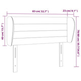 vidaXL Hoofdbord met randen 83x23x78/88 cm fluweel lichtgrijs