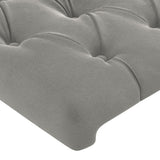 vidaXL Hoofdbord met randen 83x23x78/88 cm fluweel lichtgrijs