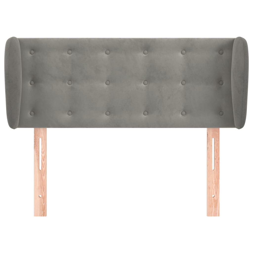 vidaXL Hoofdbord met randen 83x23x78/88 cm fluweel lichtgrijs