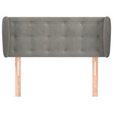 vidaXL Hoofdbord met randen 83x23x78/88 cm fluweel lichtgrijs