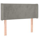 vidaXL Headboard with Edges 83x16x78/88 cm Velvet Light Gray