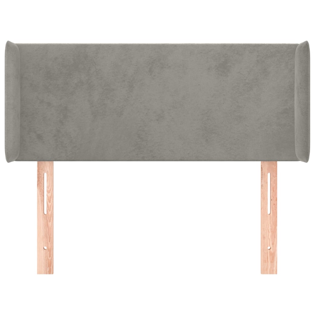 vidaXL Headboard with Edges 83x16x78/88 cm Velvet Light Gray