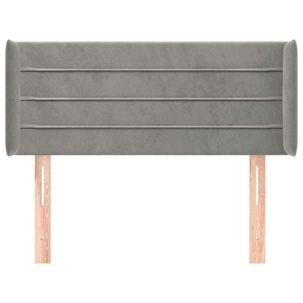 vidaXL Hoofdbord met randen 83x16x78/88 cm fluweel lichtgrijs