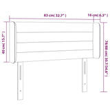 vidaXL Hoofdbord met randen 83x16x78/88 cm fluweel lichtgrijs