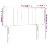vidaXL Hoofdbord met randen 83x16x78/88 cm stof lichtgrijs