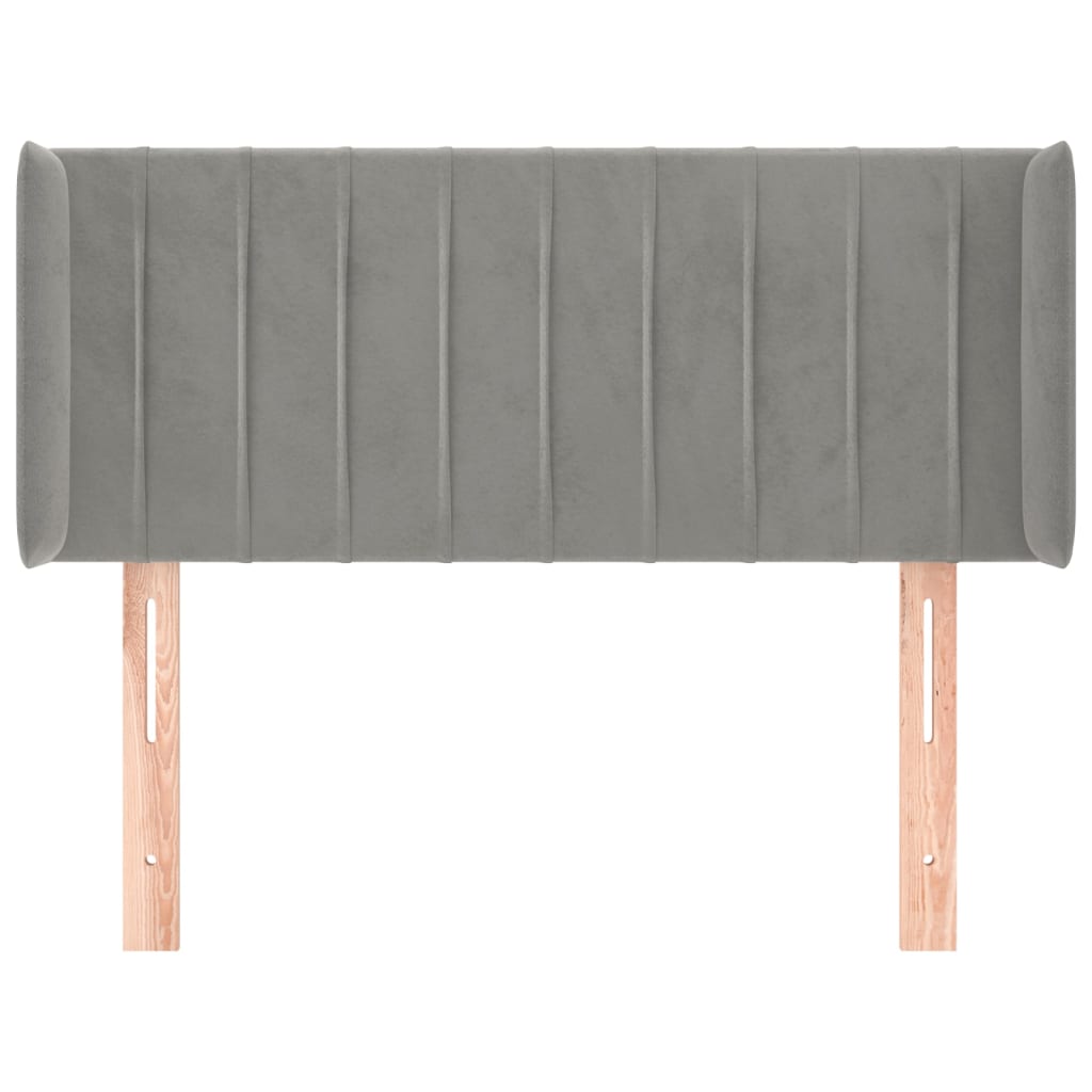 vidaXL Hoofdbord met randen 83x16x78/88 cm fluweel lichtgrijs