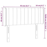 vidaXL Hoofdbord met randen 83x16x78/88 cm fluweel lichtgrijs