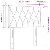 vidaXL Hoofdbord met randen 83x16x78/88 cm fluweel lichtgrijs