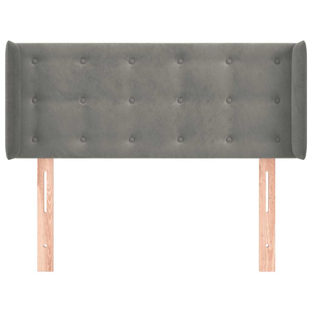 vidaXL Hoofdbord met randen 83x16x78/88 cm fluweel lichtgrijs