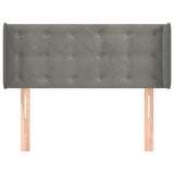 vidaXL Hoofdbord met randen 83x16x78/88 cm fluweel lichtgrijs