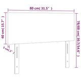 vidaXL Hoofdbord LED 80x5x78/88 cm stof lichtgrijs