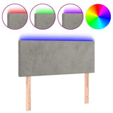 vidaXL Hoofdbord LED 80x5x78/88 cm fluweel lichtgrijs